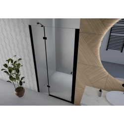 Drzwi prysznicowe do wnęki uchylne 90x190cm czarne SW065 ISALO SEVANTE