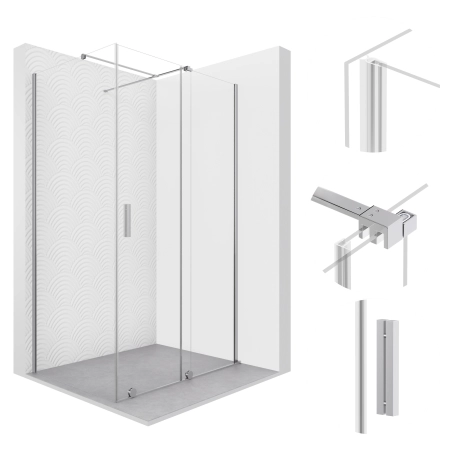 Kabina prysznicowa prostokątna 100x80cm chrom KB206 SIROS SEVANTE