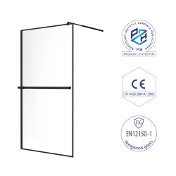 Ścianka prysznicowa walk-in 110x195cm czarna SP043 BROMO SEVANTE