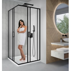 Kabina prysznicowa kwadratowa 70x70cm czarna KB049 FERMI SEVANTE
