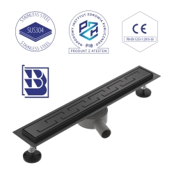 Odpływ liniowy obrotowy 120 cm czarny OL023 FLAT SEVANTE