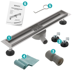 Korpus odpływu liniowego obrotowy 90 cm inox OL028 FLAT SEVANTE