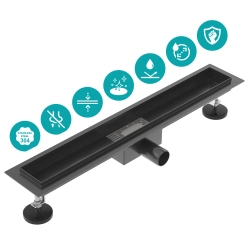 Korpus odpływu liniowego 80 cm czarny OL004 FLAT SEVANTE