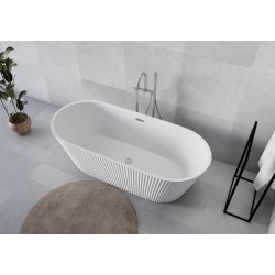 Wanna wolnostojąca ryflowana uniwersalna z syfonem 170x75x56 cm DOLCE WW30 SEVANTE