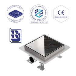 Odpływ punktowy kwadratowy 15x15 cm inox OL081 FLAT SEVANTE
