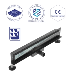 Odpływ liniowy ścienny 90 cm czarny OL070 WALL SEVANTE