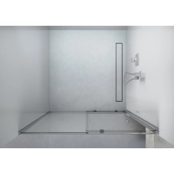 Drzwi prysznicowe do wnęki przesuwne 125x190cm chrom SW004 IZARU SEVANTE
