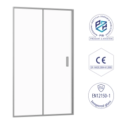 Drzwi prysznicowe do wnęki przesuwne 125x190cm chrom SW004 IZARU SEVANTE