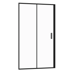Drzwi prysznicowe do wnęki przesuwne 125x190cm czarne SW003 ASAMA SEVANTE