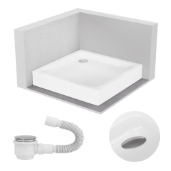 Brodzik prysznicowy kwadratowy 80x80cm biały z...