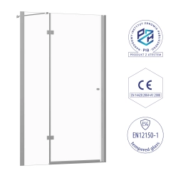 Drzwi prysznicowe do wnęki uchylne 80x190cm chrom SW074 ISALO SEVANTE