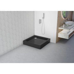 Brodzik prysznicowy kwadratowy 100x100cm czarny z syfonem BR145 COMFORT SEVANTE