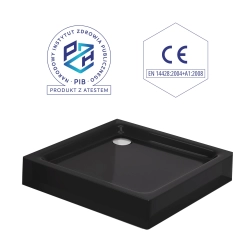 Brodzik prysznicowy kwadratowy 100x100cm czarny z syfonem BR145 COMFORT SEVANTE