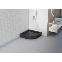Brodzik prysznicowy półokrągły 80x80cm czarny z syfonem BR156 COMFORT SEVANTE