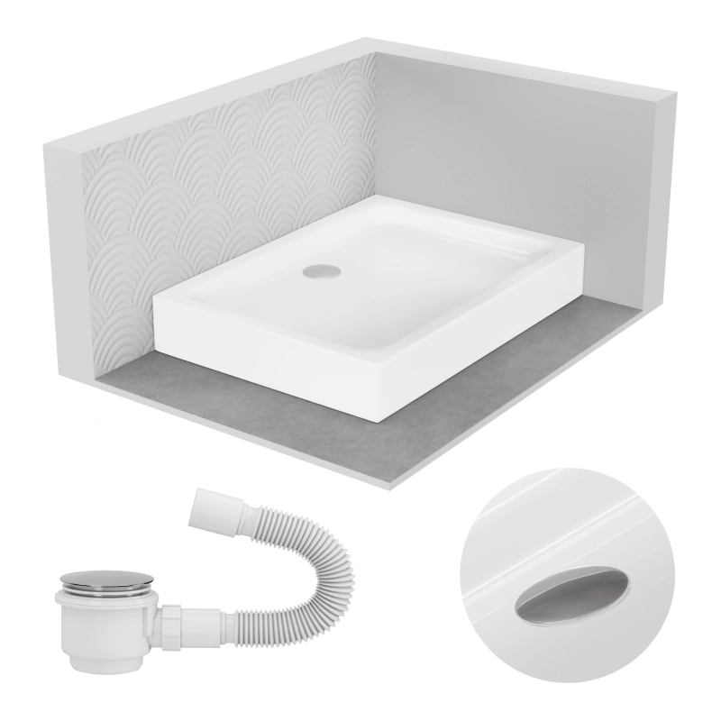 Brodzik prysznicowy prostokątny 90x120cm biały z syfonem BR169 COMFORT SEVANTE