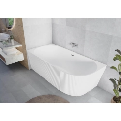 Wanna wolnostojąca ryflowana lewostronna z syfonem 170x80x58 cm BELLAGIO WW029 SEVANTE
