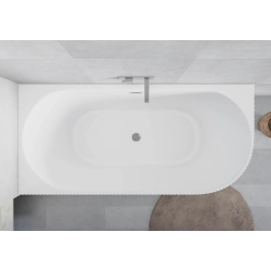 Wanna wolnostojąca ryflowana lewostronna z syfonem 170x80x58 cm BELLAGIO WW029 SEVANTE