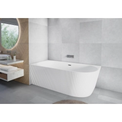 Wanna wolnostojąca ryflowana lewostronna z syfonem 170x80x58 cm BELLAGIO WW029 SEVANTE