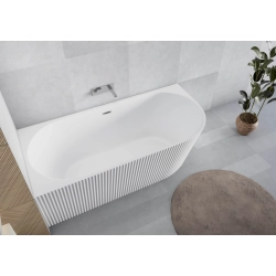 Wanna wolnostojąca ryflowana lewostronna z syfonem 170x80x58 cm BELLAGIO WW029 SEVANTE