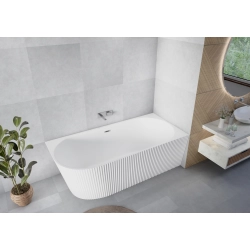 Wanna wolnostojąca ryflowana prawostronna z syfonem 170x80x58 cm BELLAGIO WW31 SEVANTE