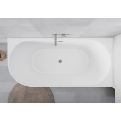 Wanna wolnostojąca ryflowana prawostronna z syfonem 170x80x58 cm BELLAGIO WW031 SEVANTE