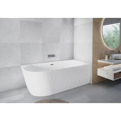 Wanna wolnostojąca ryflowana prawostronna z syfonem 170x80x58 cm BELLAGIO WW031 SEVANTE