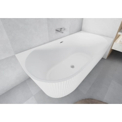 Wanna wolnostojąca ryflowana prawostronna z syfonem 170x80x58 cm BELLAGIO WW031 SEVANTE