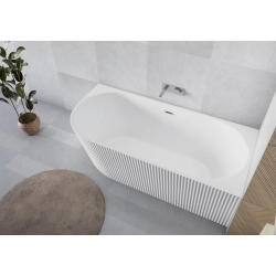 Wanna wolnostojąca ryflowana prawostronna z syfonem 170x80x58 cm BELLAGIO WW031 SEVANTE