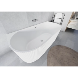 Wanna wolnostojąca ryflowana uniwersalna z syfonem 170x80x58 cm BELLAGIO WW033 SEVANTE