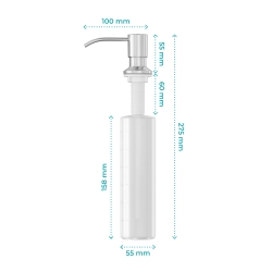 Dozownik płynu do mycia naczyń 300ml satynowy AZK003 SEVANTE