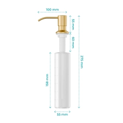 Dozownik płynu do mycia naczyń 300ml złoty AZK005 SEVANTE
