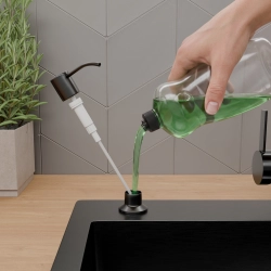 Dozownik płynu do mycia naczyń 250ml czarny stalowy AZK007 SEVANTE