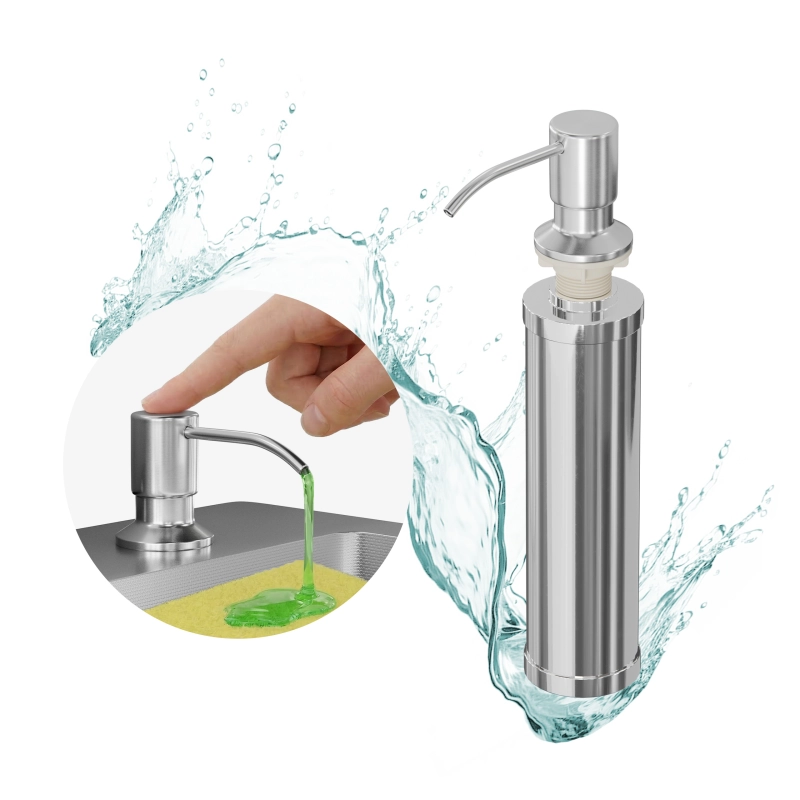 Dozownik płynu do mycia naczyń 250ml satynowy stalowy AZK006 SEVANTE