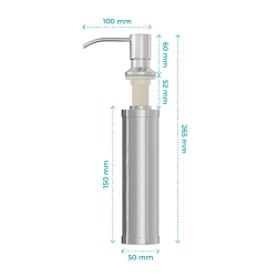 Dozownik płynu do mycia naczyń 250ml satynowy stalowy AZK006 SEVANTE