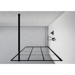 Ścianka prysznicowa walk-in 120x195cm czarna z kratką SP27 KATLA SEVANTE