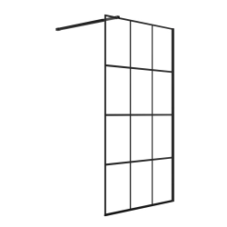 Ścianka prysznicowa walk-in 90x195cm czarna z kratką SP020 KATLA SEVANTE