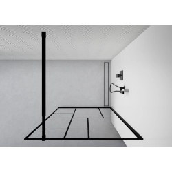 Ścianka prysznicowa walk-in 120x195cm czarna z kratką SP026 LASCAR SEVANTE