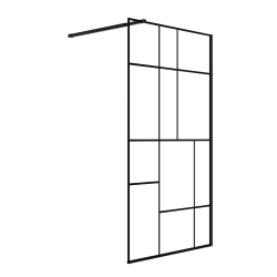 Ścianka prysznicowa walk-in 90x195cm czarna z kratką SP016 LASCAR SEVANTE
