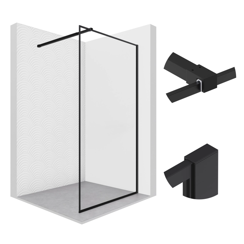 Ścianka prysznicowa walk-in 90x195cm czarna SP003 MASTI SEVANTE