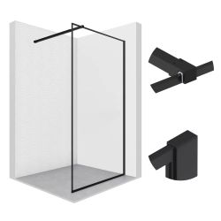 Ścianka prysznicowa walk-in 100x195cm czarna...