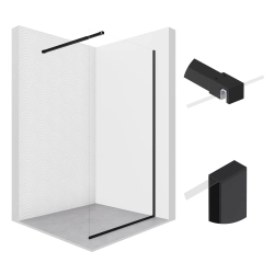 Ścianka prysznicowa walk-in 90x195cm czarna...