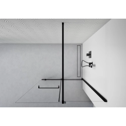 Ścianka prysznicowa walk-in 100x195cm czarna SP041 ERIS SEVANTE
