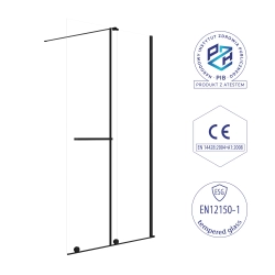 Ścianka prysznicowa walk-in 100x195cm czarna SP041 ERIS SEVANTE