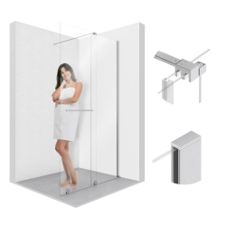 Ścianka prysznicowa walk-in 100x195cm chrom...