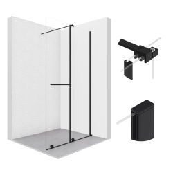 Ścianka prysznicowa walk-in 100x195cm czarna...