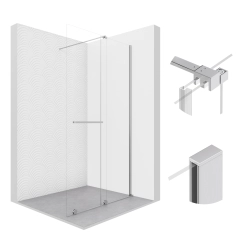 Ścianka prysznicowa walk-in 100x195cm chrom...