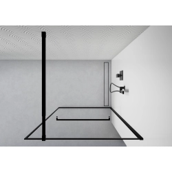 Ścianka prysznicowa walk-in 120x195cm czarna SP025 BROMO SEVANTE