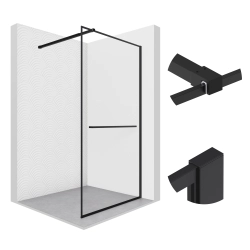 Ścianka prysznicowa walk-in 80x195cm czarna...