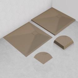 Brodzik prysznicowy kwadratowy 80x80cm brązowy z syfonem BR119 STONE SEVANTE