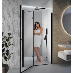 Drzwi prysznicowe do wnęki uchylne 100x190cm czarne SW067 ISALO SEVANTE